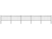 Garden Fence with Spear Top Steel 8.5x1 m Black