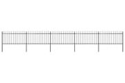 Garden Fence with Spear Top Steel 8.5x1 m Black
