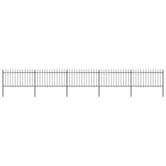 Garden Fence with Spear Top Steel 8.5x1 m Black