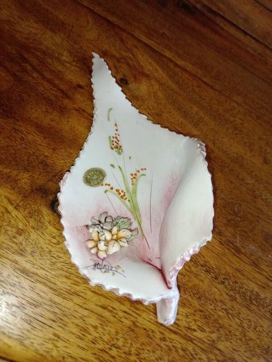 Vintage Italian Hand Painted Signed Leaf