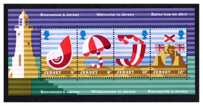 1975 Jersey Jersey Tourism Commemorative Stamps Miniature Sheet Mint Never Hinged (MNH)