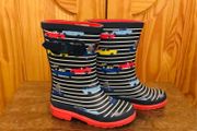 Joules Children's Stripe Cars Wellington Boots Size UK12