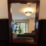 Entryway Solid Console Table with 2 drawers and Wall mirror - teak Image 6
