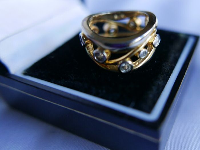 Vintage 925 Sterling Silver Gold Plated Ring Women Fashion Jewelry Cubic Zircon Ring