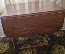 Solid Oak Vintage Gateleg Drop Leaf Table Barley Twist Legs
