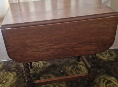 Solid Oak Vintage Gateleg Drop Leaf Table Barley Twist Legs