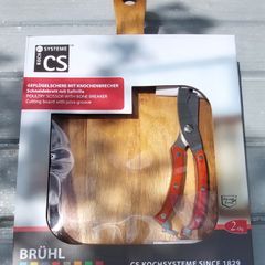 Solid wood chopping board with bone breaker.