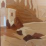 Stunning Pair of High Quality Vintage Mid Century Handmade Marquetry Panels Featuring Land & Seascape Scenes of the Amalfi Coast, By A.Cuomo, Sorrento Image 9