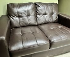 2 Seat Brown Leather Sofa