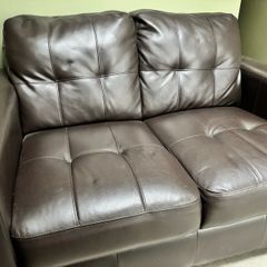 2 Seat Brown Leather Sofa