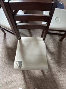 kitchen chairs (4) hard wood with matching table