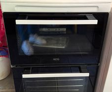AEG 55cm Gas Cooker with Lid - White
