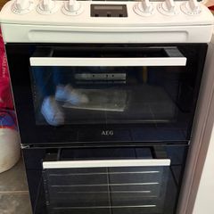 AEG 55cm Gas Cooker with Lid - White