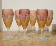 Vintage rueven art noveau champagne flutes
