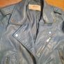 Zara faux leather biker jacket in pastel blue Image 2