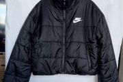 Nike Black Therma-FIT Reversible Short Fit Puffer Jacket White Fleece Coat Size M