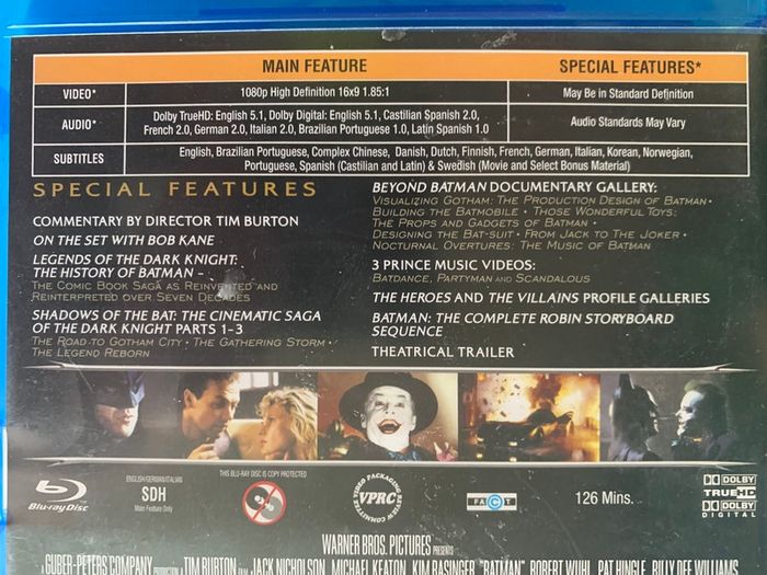 Batman (Tim Burton Film) [1989] Jack Nicholson, Michael Keaton, Kim Basinger, Robert Wuhl & Jack Palance [Blu-ray Movie] Academy Award Winner