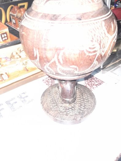 A Beautiful Large Old African Carved Wooden Tobbacco Jar with Lid Postage Available on all my Items or Collection in Rochfortbridge Westmeath,
