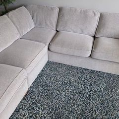Light grey fabric corner sofa