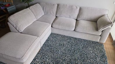 Light grey fabric corner sofa