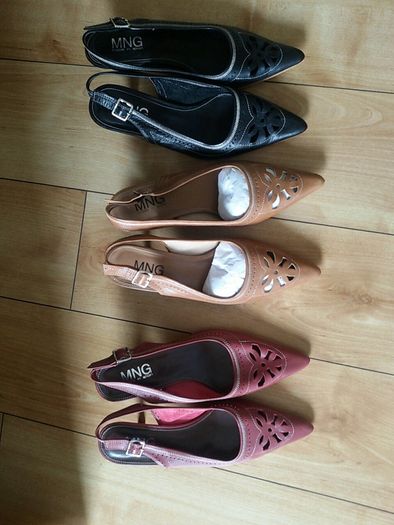 2 pairs Mango slingback shoes size 36