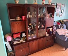 Large Mahogany-Style Display / Wall Unit