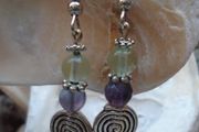 Fluorite earrings,Gift.Gemstone earrings,New