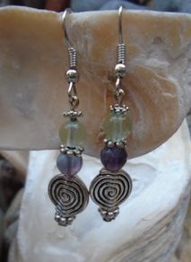 Fluorite earrings,Gift.Gemstone earrings,New
