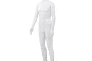 Full Body Male Mannequin with Glass Base Glossy White 185 cm
