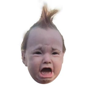 New Weird Crying Punk Baby Mask Realistic Soft Crying PuHilarious Head Masque Creepy Creative Funny Mask Halloween