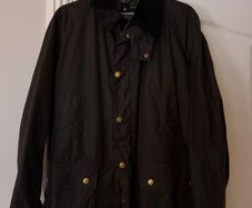 Men's Barbour Ashby Waxed Jacket Large Olive Brown
