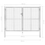Garden Gate Galvanised Steel 306x225 cm Silver Image 5