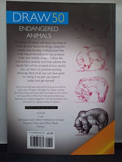 SALE! Set of 4 DRAW 50 drawing books: Dinosaurs, Flowers, Animals and Endangered Animals