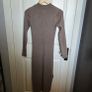 Beige Rib Knit High Neck Midi Dress  NEW LOOK Image 8