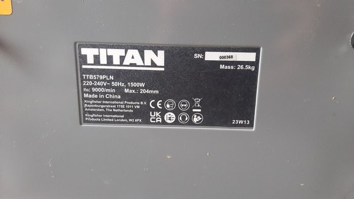 Planer Thicknesser: Titan TTB579PLN 204mm