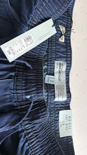 River Island Size 12r wide leg soft denim trousers