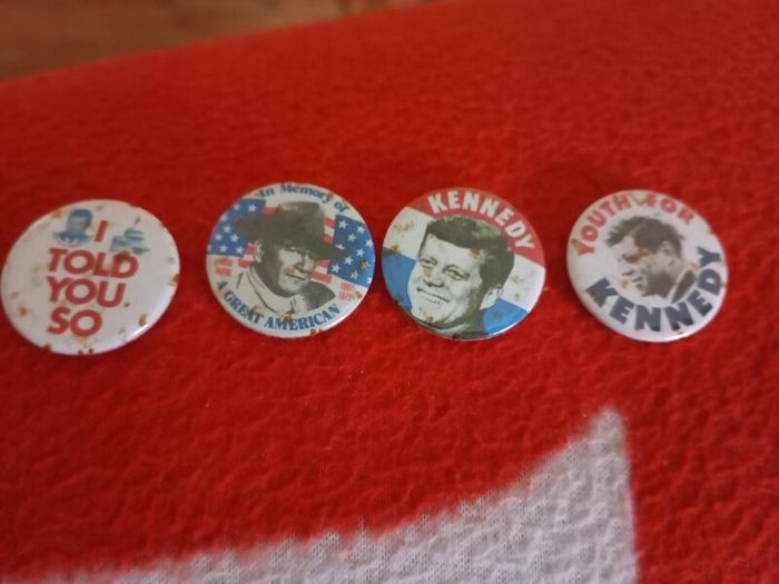 JFK original voting pins badges
