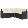 Garden Sofa with Table and Cushions L-shaped Black Poly Rattan Image 3