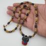 Vintage Venetian style Eyes Glass & Old Face Pendant Glass Beads Necklace Image 2