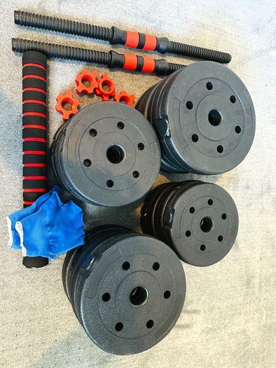 30kg Adjustable Dumbbell & Barbell Set