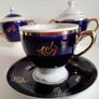 Vintage 1970' Cobalt Blue Gilded Tea Set Made in Ukraine Image 4