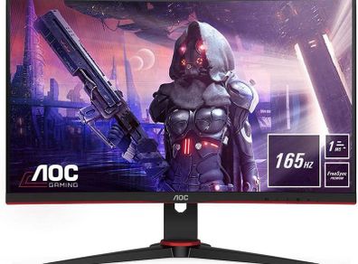AOC Gaming C24G2AE - 24 inch FHD Curved Monitor, 165Hz, 1 ms MPRT, VA, AMD FreeSync, Speakers, Low Input Lag (1920x1080@ 165Hz, 250 cd/m, HDMI/DP/VGA)