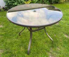 Tempered glass garden table