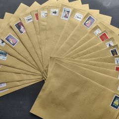 25 International Postage W Stamped Envelopes