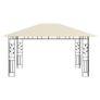 Gazebo with Mosquito Net and String Lights 4x3x2.73 m Cream 180 g/m Sq Image 6