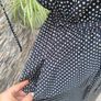 Vintage Betty Barclay Navy and cream polkadot midi dress Image 2