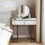 Premium Dressing Table with Adjustable LED Mirror in Grey Black 80cm - Dressing Table with Mirror Bedroom Dressing Tables including drawer for make-up organiser vanity makeup table set Image 4