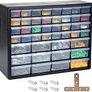 44 Drawer Screw Storage Organiser Cabinet, Wall Mounted Small Parts Storage with Adjustable Dividers, Plastic Tool Drawer Unit for Garage, Workshop & Craft(Black) Image 7