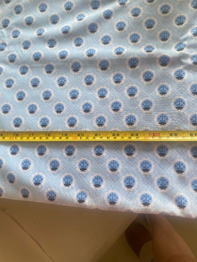 Blue Ladybird pattern fabric