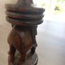 lovely pair of wooden african art handcrafted candlessticks Image 9